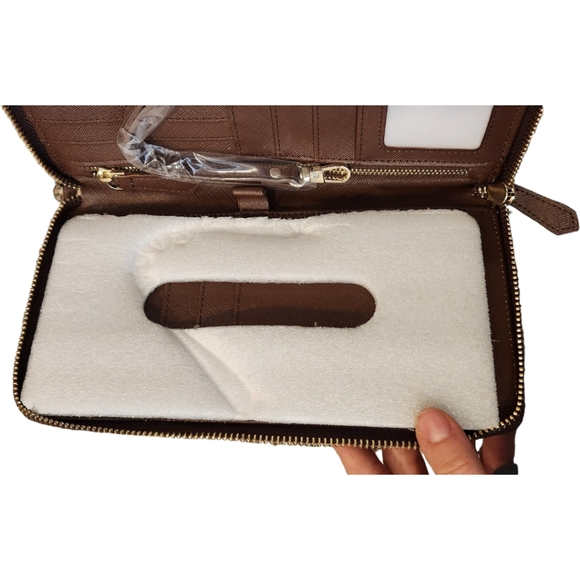 Apadi Brown Clutch Zipper Wallet Organizer - Picture 10 of 13